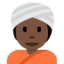 Emoji Orang mengenakan serban: warna kulit gelap di X / Twitter