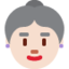 Emoji Donna anziana: carnagione chiara su X / Twitter