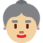 Emoji Wanita tua: ton kulit sederhana cerah pada X / Twitter