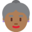 Old Woman: Medium-Dark Skin Tone emoji on X / Twitter