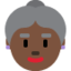 Ältere Frau: dunkle Hautfarbe-Emoji auf X / Twitter