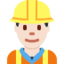 Bauarbeiter: helle Hautfarbe-Emoji auf X / Twitter