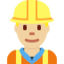 Man Construction Worker: Medium-Light Skin Tone emoji on X / Twitter