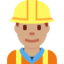 Man Construction Worker: Medium Skin Tone emoji on X / Twitter