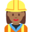 Woman Construction Worker: Medium-Dark Skin Tone emoji on X / Twitter
