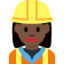 Woman Construction Worker: Dark Skin Tone emoji on X / Twitter