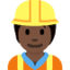 Emoji Operaio edile: carnagione scura su X / Twitter