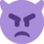 Emoji Faccina arrabbiata con corna su X / Twitter