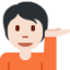 Emoji Persona con mano capovolta: carnagione chiara su X / Twitter