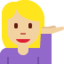 X / Twitter의 손바닥 꺾은 여자: 연한 갈색 피부 이모지