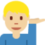 Man achter informatiebalie: lichtgetinte huidskleur-emoji op X / Twitter