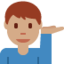 Emoji Uomo con mano capovolta: carnagione olivastra su X / Twitter