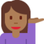 Woman Tipping Hand: Medium-Dark Skin Tone emoji on X / Twitter