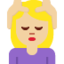 Emoji Người phụ nữ được xoa bóp mặt: màu da sáng trung bình trên X / Twitter