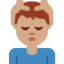 Mann, der eine Kopfmassage bekommt: mittlere Hautfarbe-Emoji auf X / Twitter