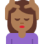 Emoji Perempuan diurut muka: ton kulit sederhana gelap pada X / Twitter