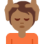 Emoji Persona che riceve un massaggio: carnagione abbastanza scura su X / Twitter