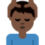 Mann, der eine Kopfmassage bekommt: dunkle Hautfarbe-Emoji auf X / Twitter