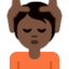 Person, die eine Kopfmassage bekommt: dunkle Hautfarbe-Emoji auf X / Twitter