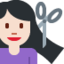 X / Twitter üzerinde Saç kestiren kadın: açık cilt tonu emojisi