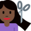 Woman Getting Haircut: Dark Skin Tone emoji on X / Twitter
