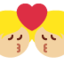Emoji Bacio tra coppia: carnagione abbastanza chiara su X / Twitter