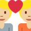 Emoji Coppia con cuore: carnagione abbastanza chiara su X / Twitter