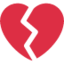 X / Twitter üzerinde Kırık kalp emojisi