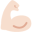 Angespannter Bizeps: helle Hautfarbe-Emoji auf X / Twitter