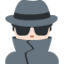 Emoji Mata-mata gelap lelaki: ton kulit cerah pada X / Twitter