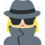 Emoji Investigatrice: carnagione abbastanza chiara su X / Twitter