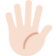 Emoji Mano aperta: carnagione chiara su X / Twitter