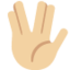 Emoji Tabik vulcan: ton kulit sederhana cerah pada X / Twitter