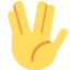 Vulkanischer Gruß-Emoji auf X / Twitter