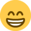 Beaming Face with Smiling Eyes emoji on X / Twitter