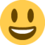 Grinsendes Gesicht mit großen Augen-Emoji auf X / Twitter