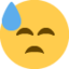 Emoji Cara con sudor frío en X / Twitter