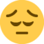 Emoji Cara desanimada en X / Twitter