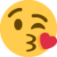 Emoji Muka melayangkan ciuman pada X / Twitter