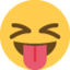 Squinting Face with Tongue emoji on X / Twitter