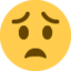 Worried Face emoji on X / Twitter