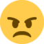 Verärgertes Gesicht-Emoji auf X / Twitter