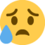 Sad but Relieved Face emoji on X / Twitter