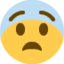 Fearful Face emoji on X / Twitter