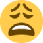 Emoji Faccina esausta su X / Twitter