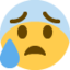 Emoji Muka gementar dan berpeluh sejuk pada X / Twitter