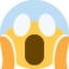 Emoji Muka menjerit ketakutan pada X / Twitter