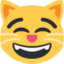 Grinsende Katze mit lachenden Augen-Emoji auf X / Twitter