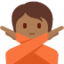 Emoji Gerak isyarat tidak: ton kulit sederhana gelap pada X / Twitter