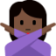 Woman Gesturing NO: Dark Skin Tone emoji on X / Twitter